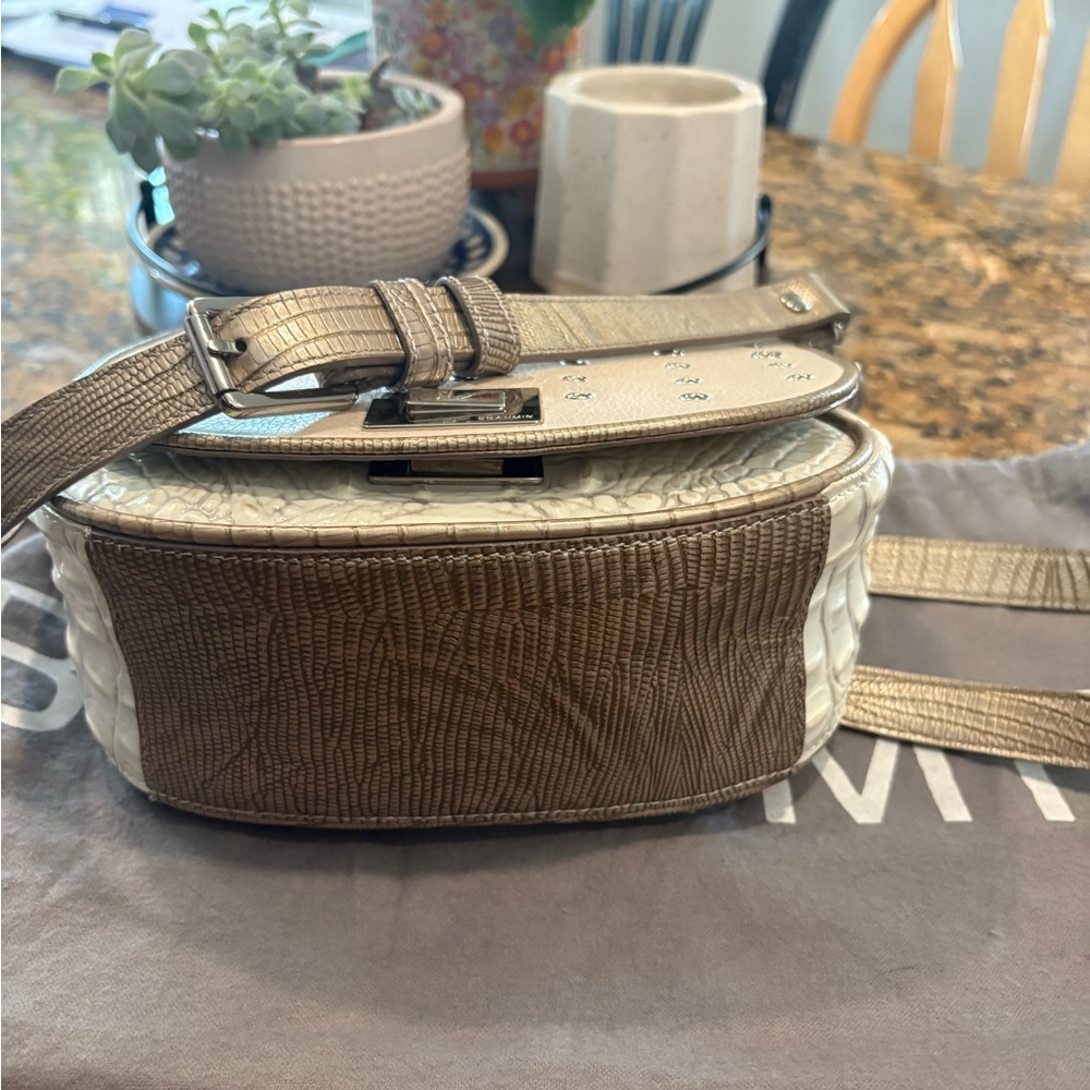 Brahmin Cream Crossbody Bag with gromet Detailing - Picture 12 of 12